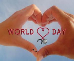 yapboz Dünya Kalp Günü Eylül faaliyetlerinin, son Pazar günü sağlık artırmak ve riskleri azaltmak için düzenlenmiştir